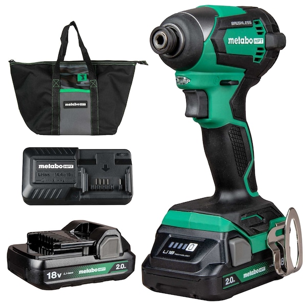 Metabo Hpt 18V MV Cordless Brushless 1/4in Impact Driver Kit 2 x 2.0Ah WH18DEXM - main